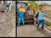 Brigadas de Santa Isabel laboran el limpieza de lodo en calles de Playita Cortada