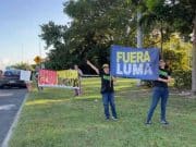 Protesta de «Mujeres contra LUMA» toma el expreso Las Américas