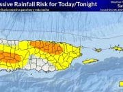 Lluvias y riesgo de inundaciones en Puerto Rico para este domingo