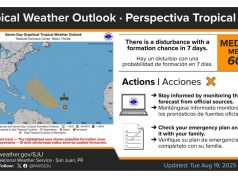 Onda tropical saca a Puerto Rico de su ruta
