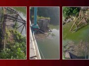 Colapsa el antiguo Puente Plata en Naranjito