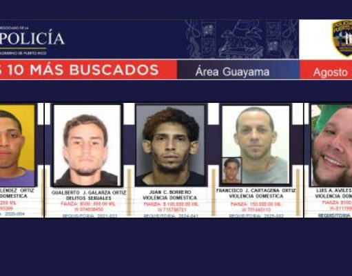 ‘Más Buscados’ en Comandancia de Área de Guayama
