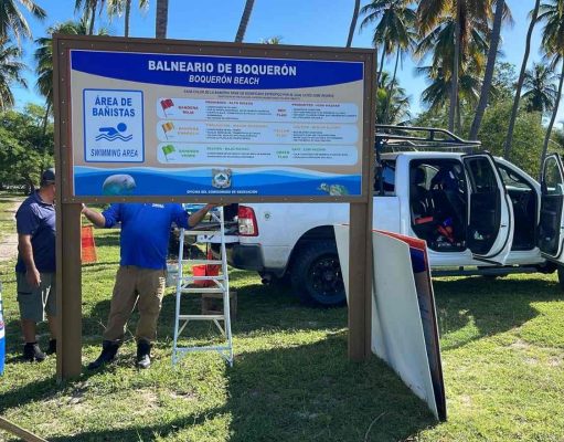 DRNA instala nueva rotulación y boyas de seguridad para bañistas en Boquerón