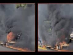 Dos camiones cogen fuego en la PR-52