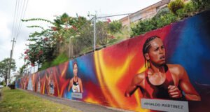 Deporte y arte se integran en mural de fondistas del San Blas