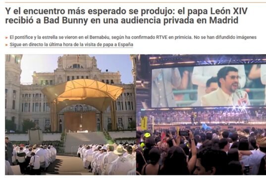 Aseguran que el Papa y Bad Bunny se reunieron en España