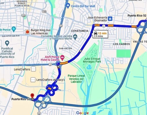 ACT informa cierre de tramos de PR-52 en área de Ponce