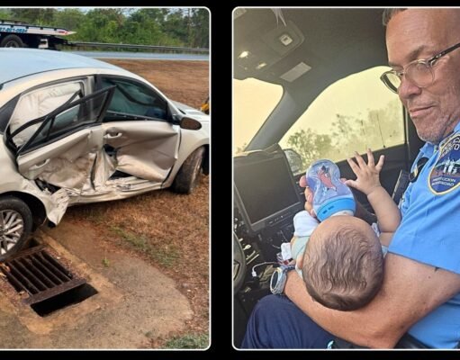 Policía atienda hijo de conductor que tuvo choque