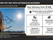 Meteorología advierte sobre condiciones de calor y recomienda extremar precauciones