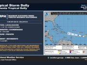 Tormenta Dolly se mueve a 24 mph al Oeste